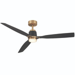 Foxden Smart Ceiling Fan with Color-Select Light - Legacy Brass / Coal / Coal