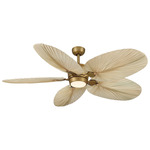 Portesa Smart Ceiling Fan with Color-Select Light - Heritage Brass / Natural