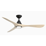 Carve Smart Ceiling Fan - Matte Black / White Oak