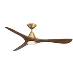 Carve Smart Ceiling Fan - Soft Brass / Distressed Koa