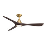 Carve Smart Ceiling Fan - Soft Brass / Dark Walnut