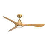 Carve Smart Ceiling Fan - Soft Brass / Honey Oak