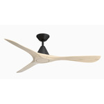 Carve Smart Ceiling Fan - Matte Black / White Oak