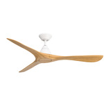 Carve Smart Ceiling Fan - Matte White / Honey Oak