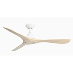 Carve Smart Ceiling Fan - Matte White / White Oak