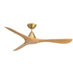 Carve Smart Ceiling Fan - Soft Brass / Honey Oak