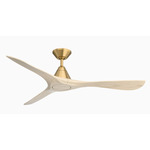 Carve Smart Ceiling Fan - Soft Brass / White Oak