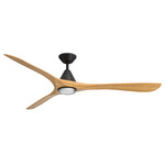 Carve Smart Ceiling Fan - Matte Black / Honey Oak