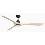 Carve Smart Ceiling Fan - Matte Black / White Oak