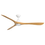 Carve Smart Ceiling Fan - Matte White / Honey Oak