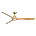 Carve Smart Ceiling Fan - Soft Brass / Honey Oak