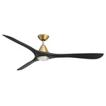 Carve Smart Ceiling Fan - Soft Brass / Matte Black