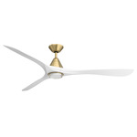 Carve Smart Ceiling Fan - Soft Brass / Matte White