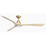 Carve Smart Ceiling Fan - Soft Brass / White Oak