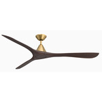 Carve Smart Ceiling Fan - Soft Brass / Dark Walnut