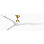 Carve Smart Ceiling Fan - Soft Brass / Matte White