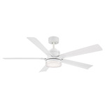 Radiant Ceiling Fan with Color-Select Light - Matte White / Crystal