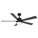 Radiant Ceiling Fan with Color-Select Light - Matte Black / Clear