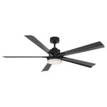 Radiant Ceiling Fan with Color-Select Light - Matte Black / Alabaster