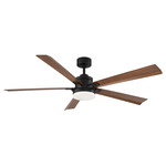 Radiant Ceiling Fan with Color-Select Light - Matte Black / Distressed Koa / Alabaster