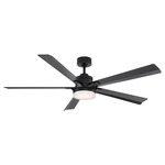 Radiant Ceiling Fan with Color-Select Light - Matte Black / Crystal