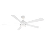 Radiant Ceiling Fan with Color-Select Light - Matte White / Crystal