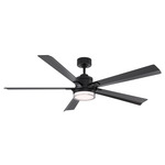 Radiant Ceiling Fan with Color-Select Light - Matte Black / Clear