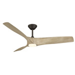 Zephyr Smart 3-Blade Fan with Color-Select Light - Bronze / White Oak / White Oak