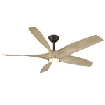 Zephyr Smart 5-Blade Ceiling Fan with Color-Select Light - Bronze / White Oak