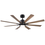 Size Matters Smart Ceiling Fan with Color-Select Light - Matte Black / Distressed Koa / Matte Black