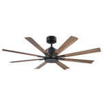 Size Matters Smart Ceiling Fan - Matte Black / Distressed Koa / Distressed Koa