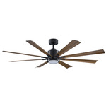 Size Matters Smart Ceiling Fan with Color-Select Light - Matte Black / Distressed Koa / Matte Black