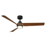 Chill Ceiling Fan with Color-Select Light - Matte Black / Distressed Koa