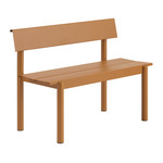 Linear Steel Bench with Backrest - Burnt Orange