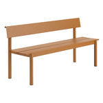Linear Steel Bench with Backrest - Burnt Orange