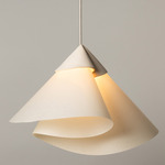 Shayd Warm Dim Pendant - Bone / Lantern White Parchment