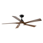 Zeke Smart Ceiling Fan with Color-Select Light - Matte Black / Distressed Koa / Distressed Koa