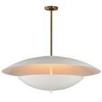 Vesta Pendant - Matte White / French Gold
