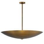 Vesta Bowl Warm Dim Pendant - Weathered Brass