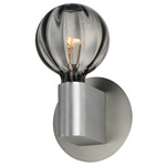 Ray Dance Globe Wall Sconce - Brushed Aluminum / Mirror Smoke