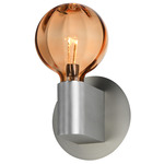 Ray Dance Globe Wall Sconce - Brushed Aluminum / Ember
