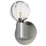 Ray Dance Globe Wall Sconce - Brushed Aluminum / Clear