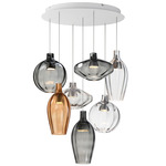 Ray Dance Multi-Light Pendant - Brushed Aluminum / Smoke / Ember