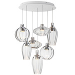 Ray Dance Multi-Light Pendant - Brushed Aluminum / Clear