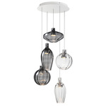 Ray Dance Multi-Light Pendant - Brushed Aluminum / Smoke / Clear