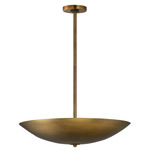 Vesta Bowl Warm Dim Pendant - Weathered Brass
