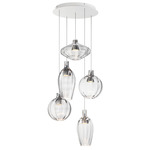 Ray Dance Multi-Light Pendant - Brushed Aluminum / Clear