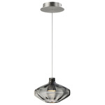 Ray Dance Disc Pendant - Brushed Aluminum / Mirror Smoke