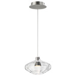 Ray Dance Disc Pendant - Brushed Aluminum / Clear