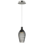 Ray Dance Tulip Pendant - Brushed Aluminum / Mirror Smoke